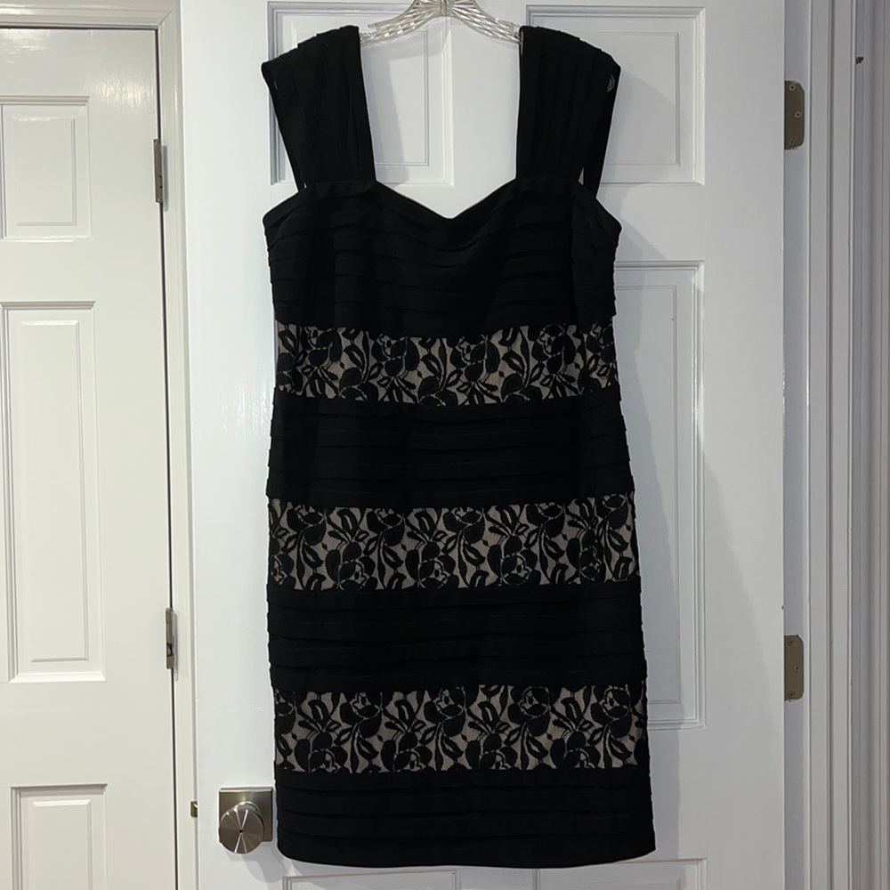 Bandage lace wide strap formal dress
